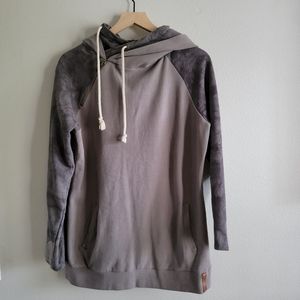 Ampersand hoodie, XL, Grey tie dye